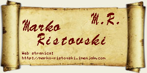 Marko Ristovski vizit kartica